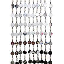 Pack of 10 Mirror Door Curtain with Beaded Metal Design, Glossy Finish, Modern Decorative Hanging