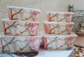 Set Of Three Pieces Crockey Dinner Set Bowls Home Kitchen Glazed Melamine High Quality gift products