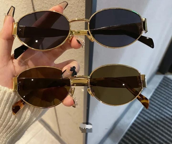 Trending Celine Inspired Retro Oval Sunglasses for Women – Luxury Small Frame Fashion Shades | Classic Steampunk Design,