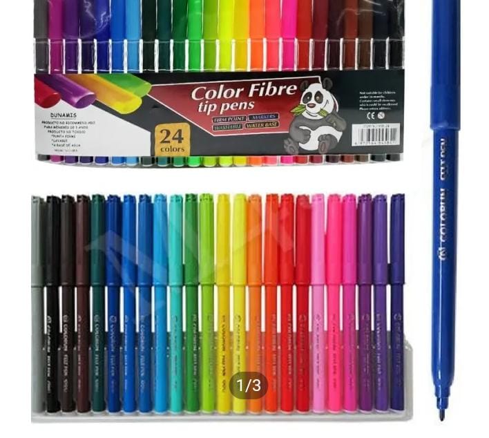 ColoRun 24 Colours Felt Pen Felt Markers Bright Colour Fiber_Bullet Tip 1.0mm Washable Marker KS