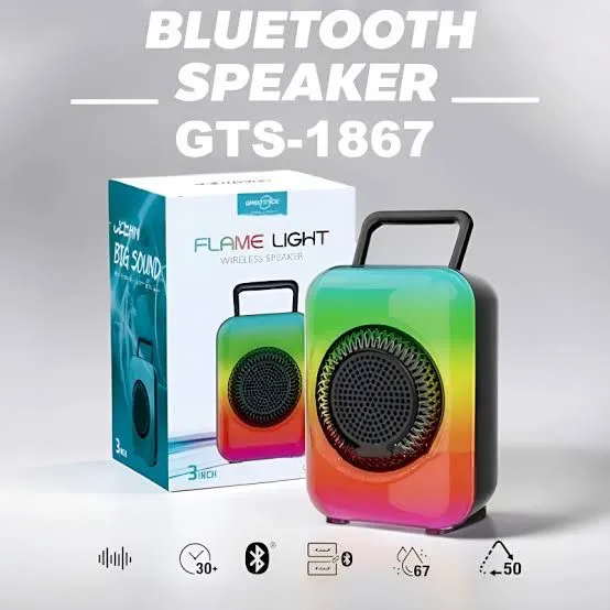 GTS-1867 3-Inch Bluetooth Speaker Wireless Portable Outdoor Speaker with Subwoofer USB TF MP3 FM Radio Wireless Portable Smart Rechargeable Bluetooth Speaker