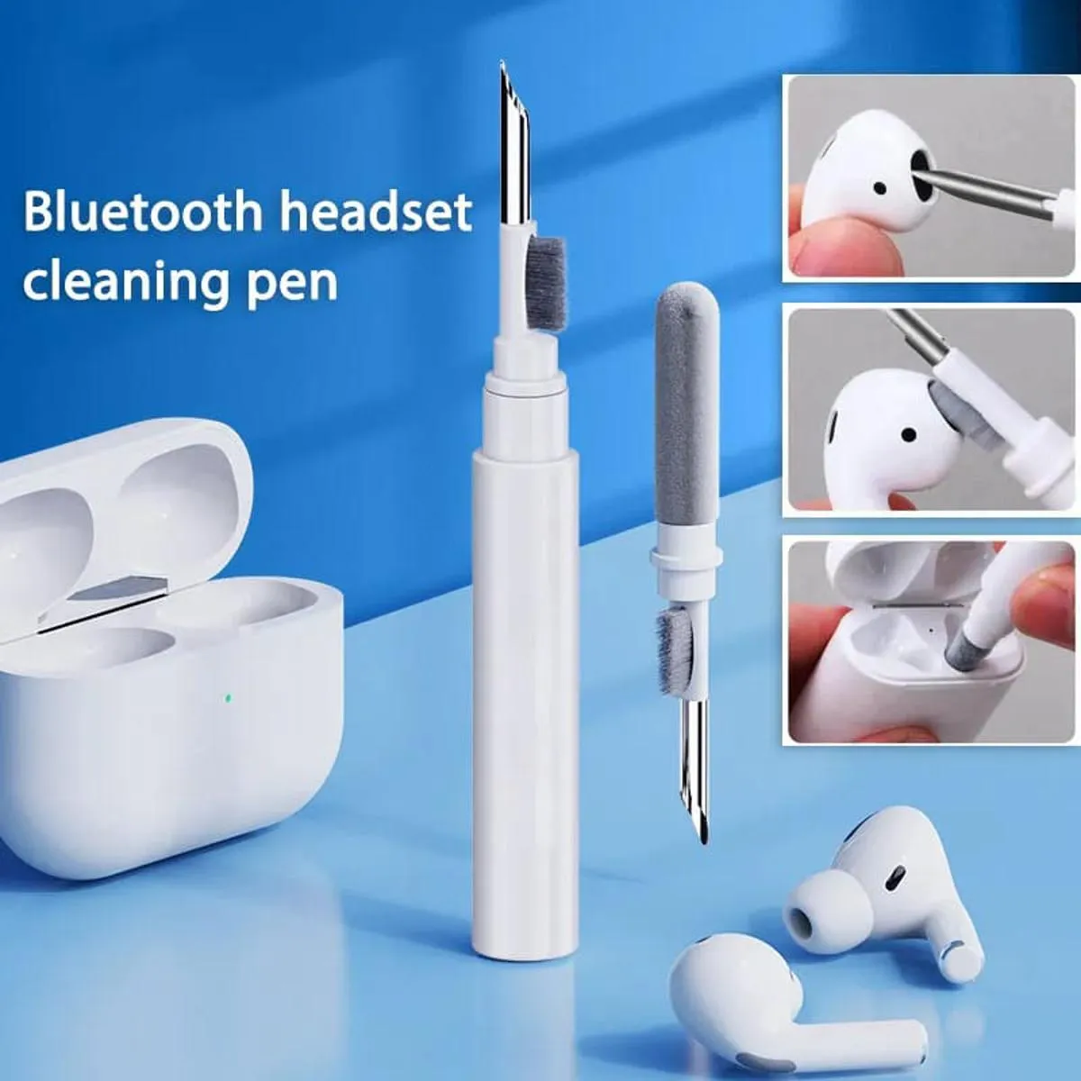 1 pc Bluetooth Earbuds Cleaning Pen, Bluetooth Headset Cleaning Pen High Density Flocking Brush for Computers