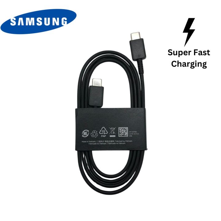 Original Samsung Type-C To Type-C Fast Charging Data Cable - Compatible with All 25W and 45W Samsung Chargers - Super fast PD Cable