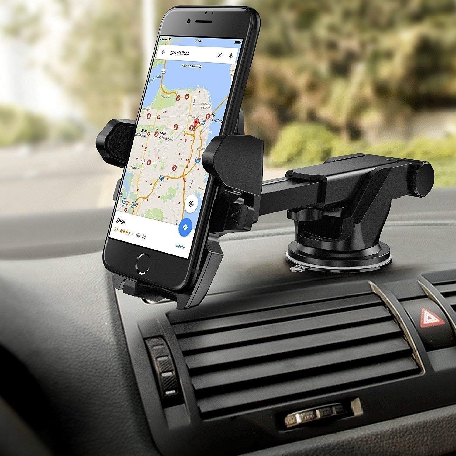 Universal Car Mobile Holder 360° Adjustable Dashboard & Windshield Phone Mount