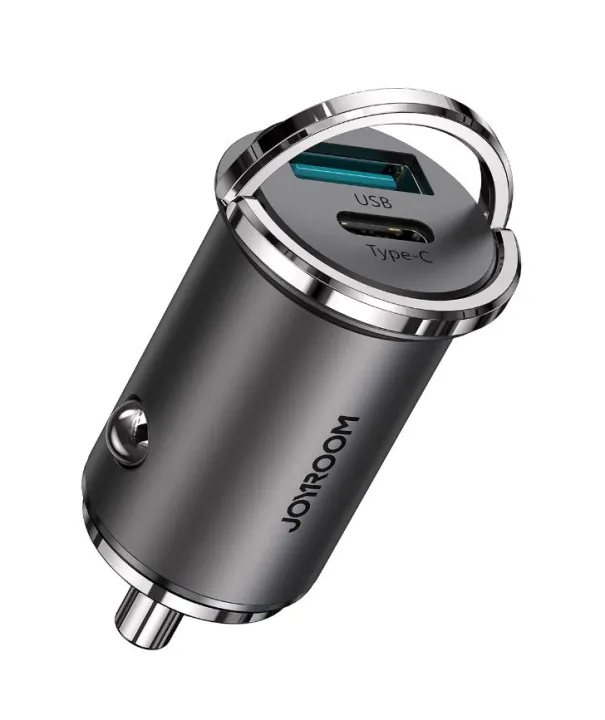 JOYROOM C-A35 45W Mini Dual Port PD + QC 3.0 Ring-Pull Super Fast Car Charger