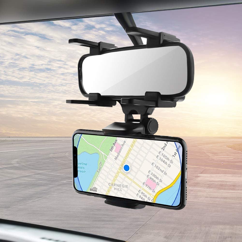 Universal 360° Car Mobile Phone Holder for Rearview Mirror