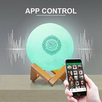 Qur'an Speaker Moon Lamp – 15cm Islamic LED Night Light with Remote & Bluetooth