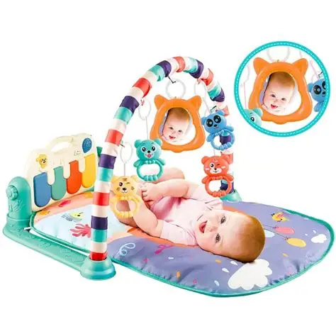 Plastic harmonium multi-function music and light piano baby play mat with fence Plastic harmonium multi-function music and light piano baby play mat with fence