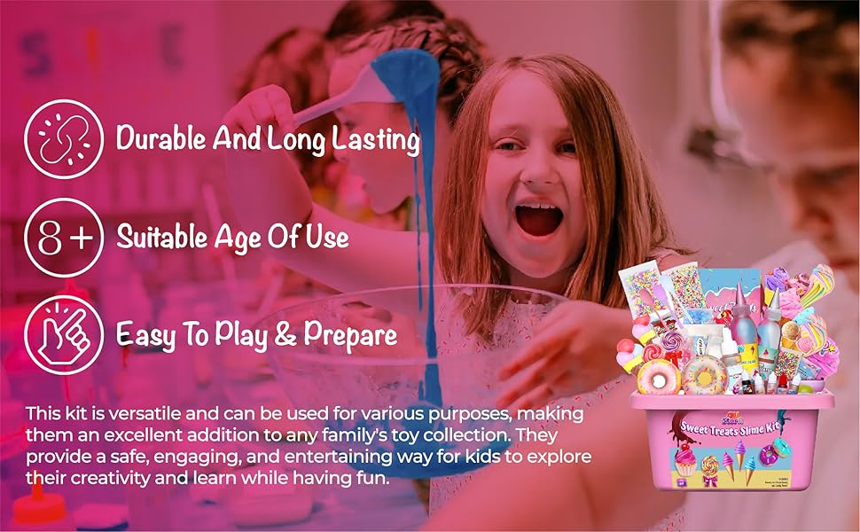 Gift Butter Slime Kit for Girls 10-12, FunKidz Ice Cream Soft Slimet