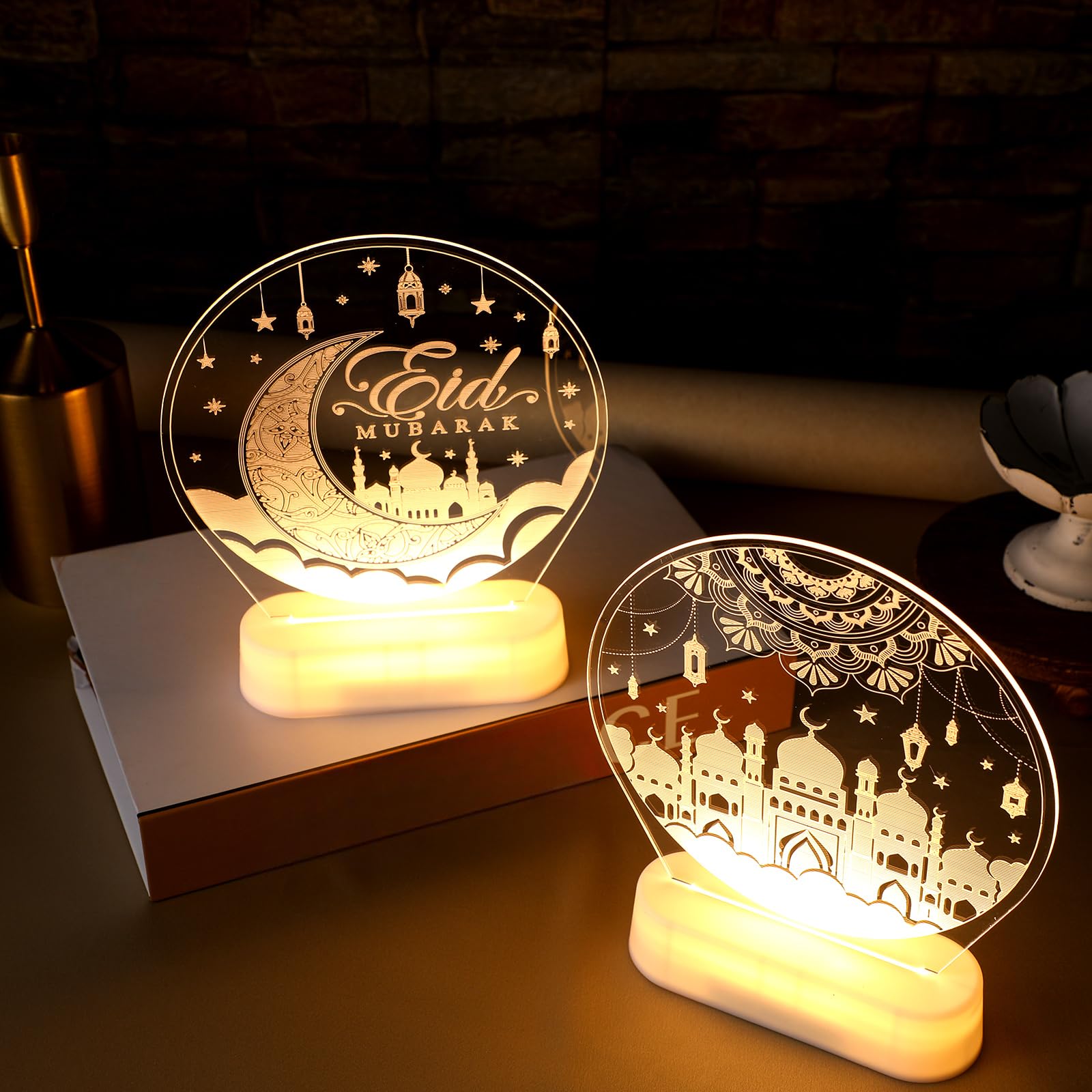 Islamic Mosque & Crescent Moon 3D LED Night Light
