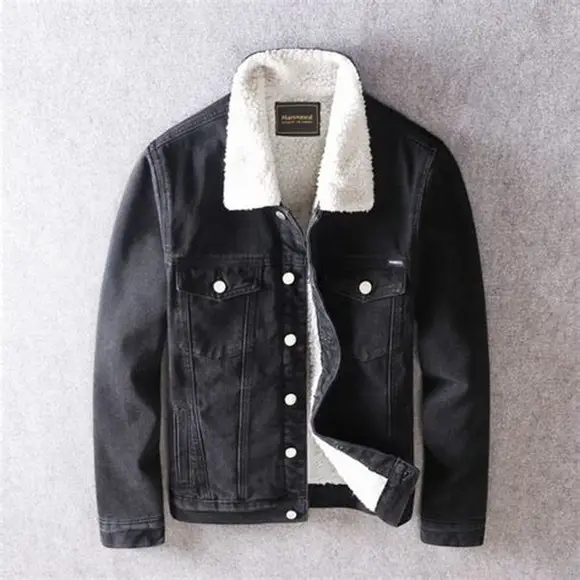 Winters Sherpa Denim Jackets For Mens With Soft Full Fur In Jacket