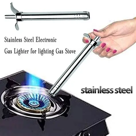 SP Dealz Easy Grip Premium Waterproof Stainless Steel Gas Lighter for Gas Stove Kitchen & Restaurant Use
