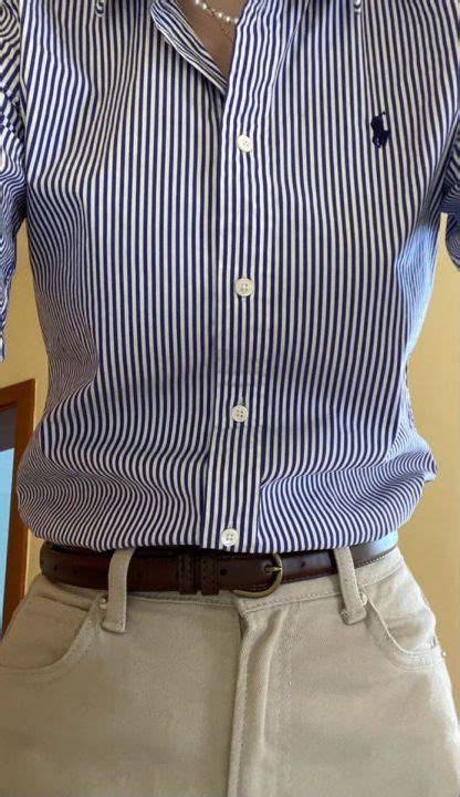 MENS WHITE AND BLUE LINES FORMAL CASUAL DRESS SHIRT